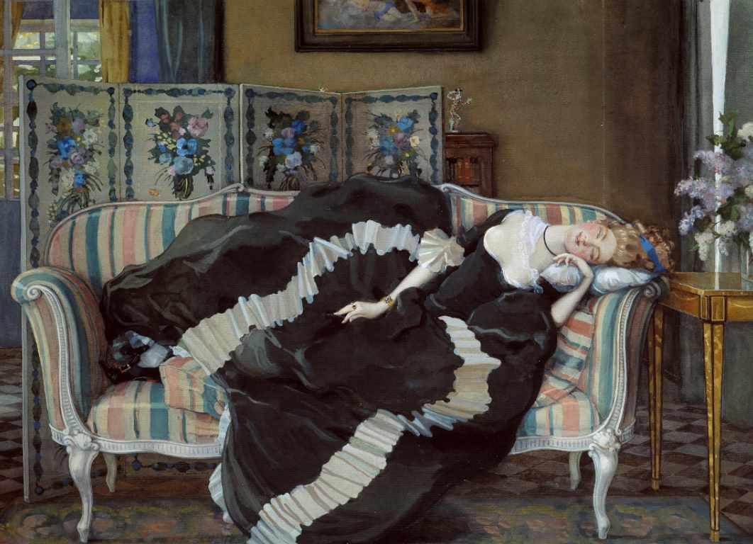 Спящая молодая женщина 1909 сомов